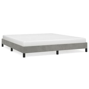 vidaXL S&auml;ngram utan madrass ljusgr&aring; 180x200 cm sammet