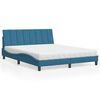 vidaXL Bed with Mattress "Hanko" Blue 160x200 cm Velvet