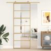 vidaXL Skjutd&ouml;rr guld 76x205 cm klart ESG-glas och aluminium