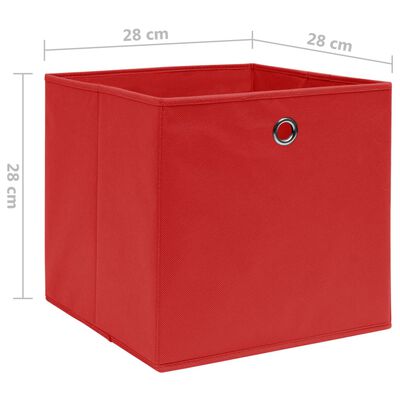 vidaXL Förvaringslådor 10 st non-woven tyg 28x28x28 cm röd