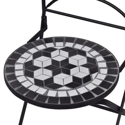 vidaXL Mosaikbord 3 st keramik svart och vit