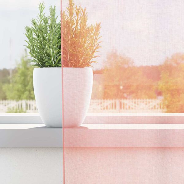 vidaXL Voile gardiner med st&aring;ngfickor 2 st rosa