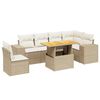 vidaXL Matgrupp f&ouml;r tr&auml;dg&aring;rden med dynor 7 delar beige konstrotting