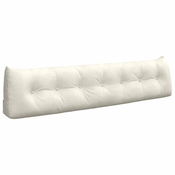 vidaXL Ryggkudde Kr&auml;m 200 x 24 x 50 cm Sammet