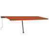 vidaXL Frist&aring;ende markis manuellt inf&auml;llbar 600x350 cm orange/brun