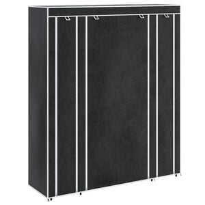 vidaXL Resegarderob med fack och st&auml;nger 45x150x176 cm svart