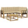 vidaXL Utomhussoffset 5 st Vit och Beige