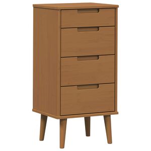 vidaXL Kommode MOLDE Karamell 40 x 35 x 82 cm Massiv furu