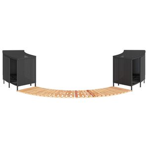 vidaXL Kant till spabad svart konstrotting och massivt akaciatr&auml;