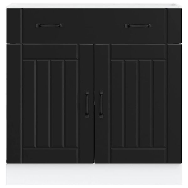 vidaXL Bassk&aring;p f&ouml;r k&ouml;k Lucca svart konstruerat tr&auml;