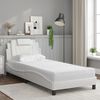 vidaXL Bed "Viana" with Mattress White 90x190 cm Faux Leather