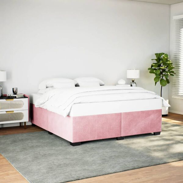 vidaXL S&auml;ngram rosa 200x200 cm sammet