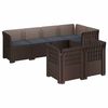 vidaXL 7-sits Soffa med Kuddar Rattanlook PP Brun