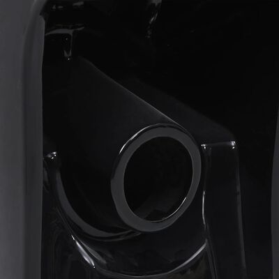 vidaXL Toalettstol keramik vattenflöde bakom svart