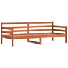 vidaXL Dagsäng med huvudgavel Vaxbrun Massiv furu