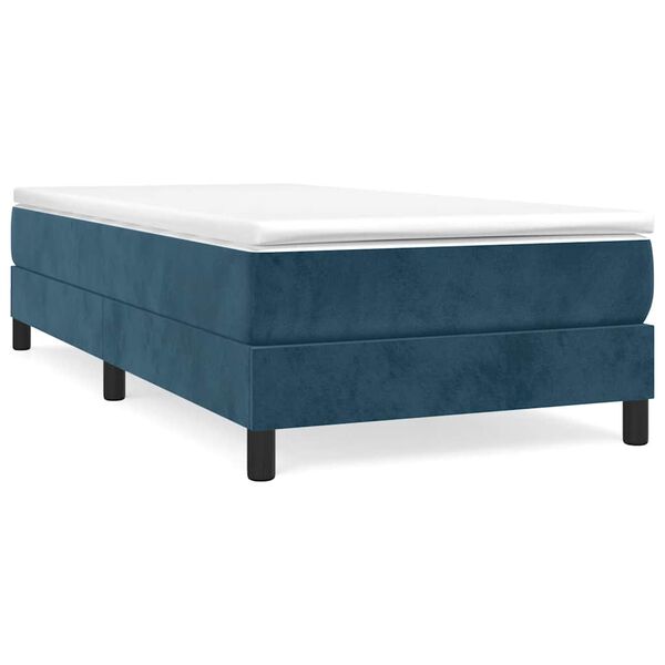 vidaXL Boxspring-s&auml;ngram m&ouml;rkbl&aring; 90x190 cm sammet