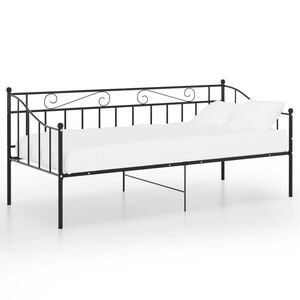 vidaXL S&auml;ngram b&auml;ddsoffa svart metall 90x200 cm