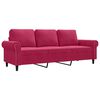 vidaXL 3-sitssoffa vinr&ouml;d 180 cm sammet