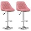 vidaXL Barstolar 2 st rosa sammet
