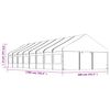 vidaXL Paviljong med tak vit 17,84x5,88x3,75 m polyeten