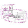 vidaXL S&auml;ng med bokhylla utan madrass vaxbrun 100x200 cm massiv furu