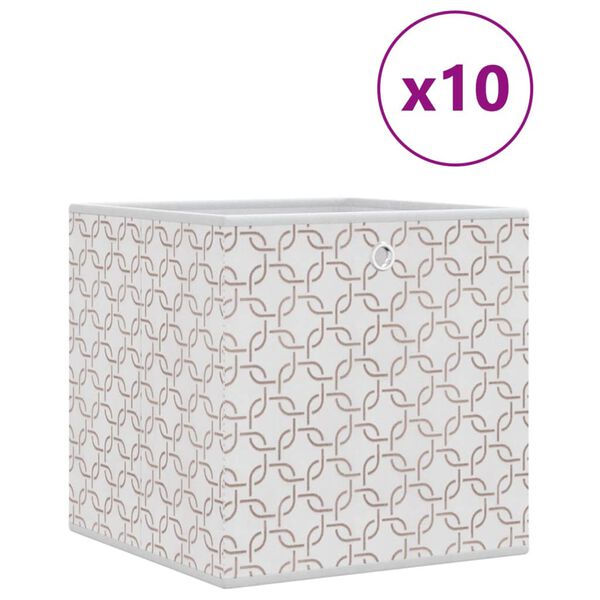 vidaXL Vikbar f&ouml;rvaringsl&aring;dor 10 st gr&auml;ddvit 32x32x32 cm non-woven tyg