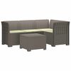 vidaXL 4-sits Tr&auml;dg&aring;rdsoffa med Kuddar Rattan Look PP Ljusgr&aring;