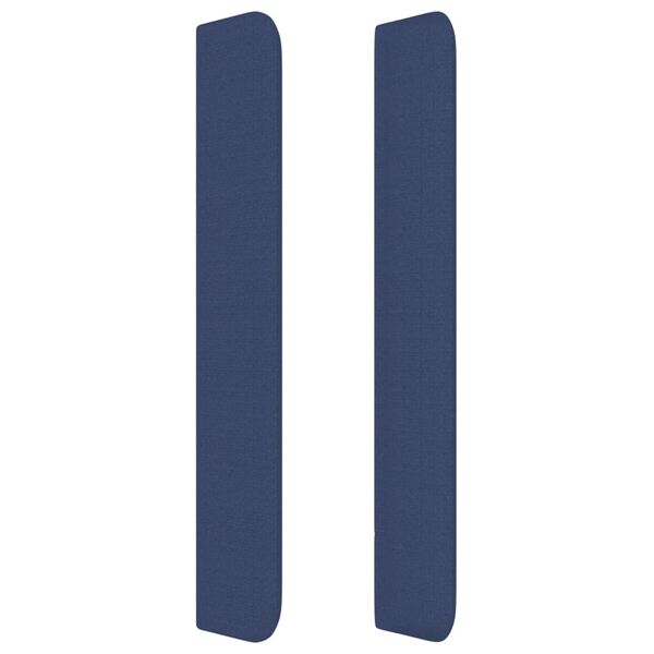 vidaXL Sänggavel med kanter blå 93x16x118/128 cm tyg