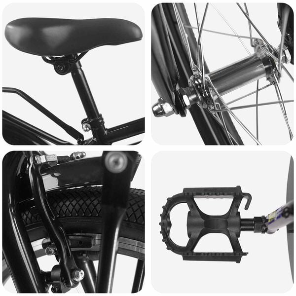 vidaXL Barncykel 18 Tum f&ouml;r 5-7 &aring;r gamla Svart