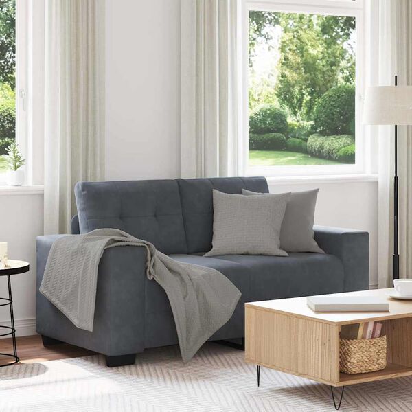 vidaXL Loveseat soffa m&ouml;rkgr&aring; 120 cm sammet