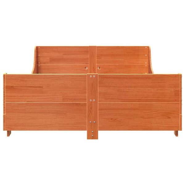 vidaXL S&auml;ngram utan madrass vaxbrun 120x200 cm massiv furu