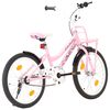 vidaXL Barncykel med frampakethållare 20 tum rosa och svart