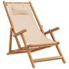 vidaXL Hopf&auml;llbar strandstol beige massivt eukalyptustr&auml; och tyg