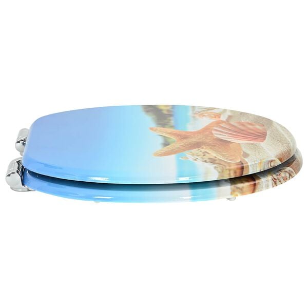 vidaXL Toalettstol 2 pcs Hav Muschel 44 x 38 cm MDF-board