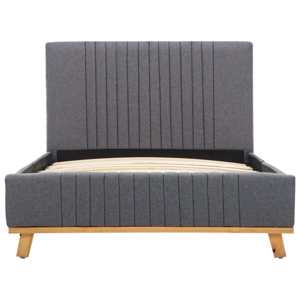 vidaXL S&auml;ngram utan madrass ljusgr&aring; tyg 90x200 cm