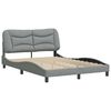 vidaXL Bed Frame without Mattress "Hvar" Light Grey 140x200 cm Fabric
