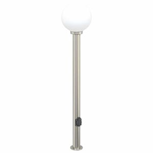 vidaXL Pollare med uttag 120 cm rostfritt st&aring;l IP44