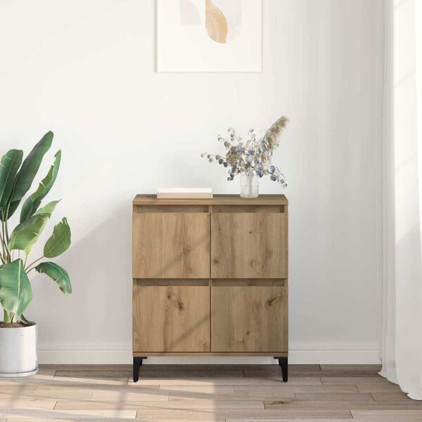 vidaXL Sideboard Artisan Ek 60 x 35 x 70 cm Konstruerat tr&auml; och j&auml;rn