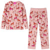 vidaXL Pyjamas med l&aring;nga &auml;rmar f&ouml;r barn ljusrosa 92