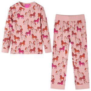 Pyjamas med l&aring;nga &auml;rmar f&ouml;r barn ljusrosa 92