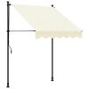 vidaXL Markis inf&auml;llbar gr&auml;ddvit 150x150 cm tyg och st&aring;l