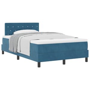 vidaXL B&auml;ddfj&auml;der med madrass M&ouml;rkbl&aring; 120 x 190 cm Sammet
