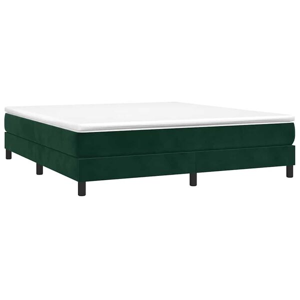 vidaXL Boxspring-s&auml;ngram m&ouml;rkgr&ouml;n 180x200 cm sammet