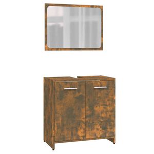 vidaXL Badrumsm&ouml;bler set R&ouml;kf&auml;rgad ek konstruerat tr&auml;