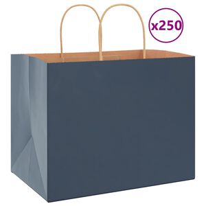 vidaXL Pappersp&aring;sar 250 st med handtag bl&aring; 32x22x24 cm