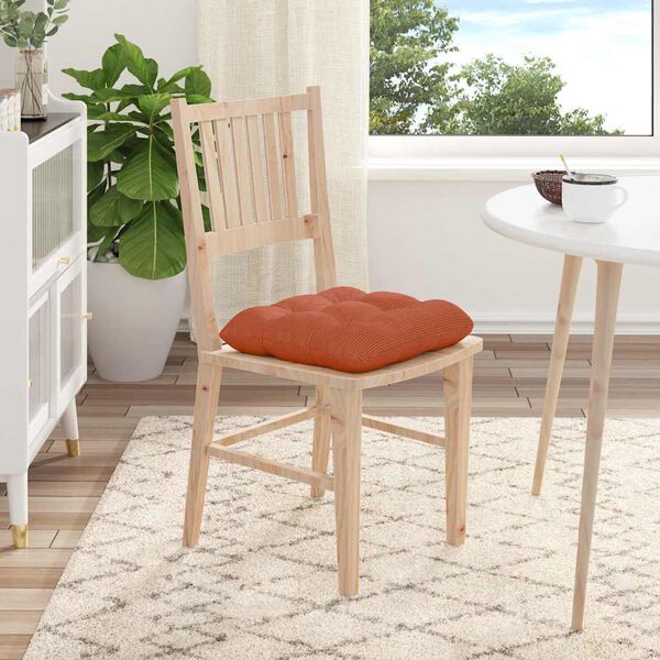 vidaXL Sittkuddar 4 pcs Röd orange 45 x 45 cm Kordread tyg