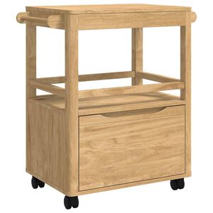 vidaXL K&ouml;ksvagn FLORO Vaxbrun 72,5 x 45 x 80 cm Massiv furu