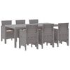 vidaXL Tr&auml;dg&aring;rdsm&ouml;belset 7 pcs Ljusgr&aring; Polypropylen