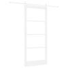 vidaXL Skjutd&ouml;rr Vit 93 x 211 cm Massivt talltr&auml; och glas