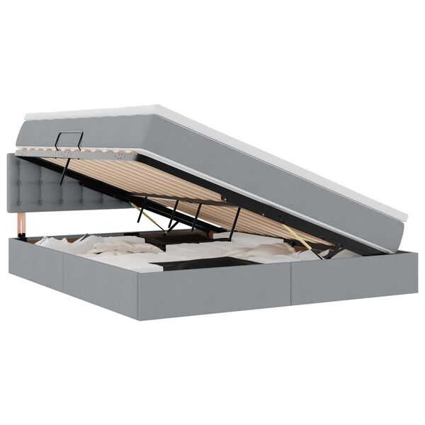 vidaXL Förvaringssäng med madrass Ljusgrå 180 x 200 cm Konstruerat trä